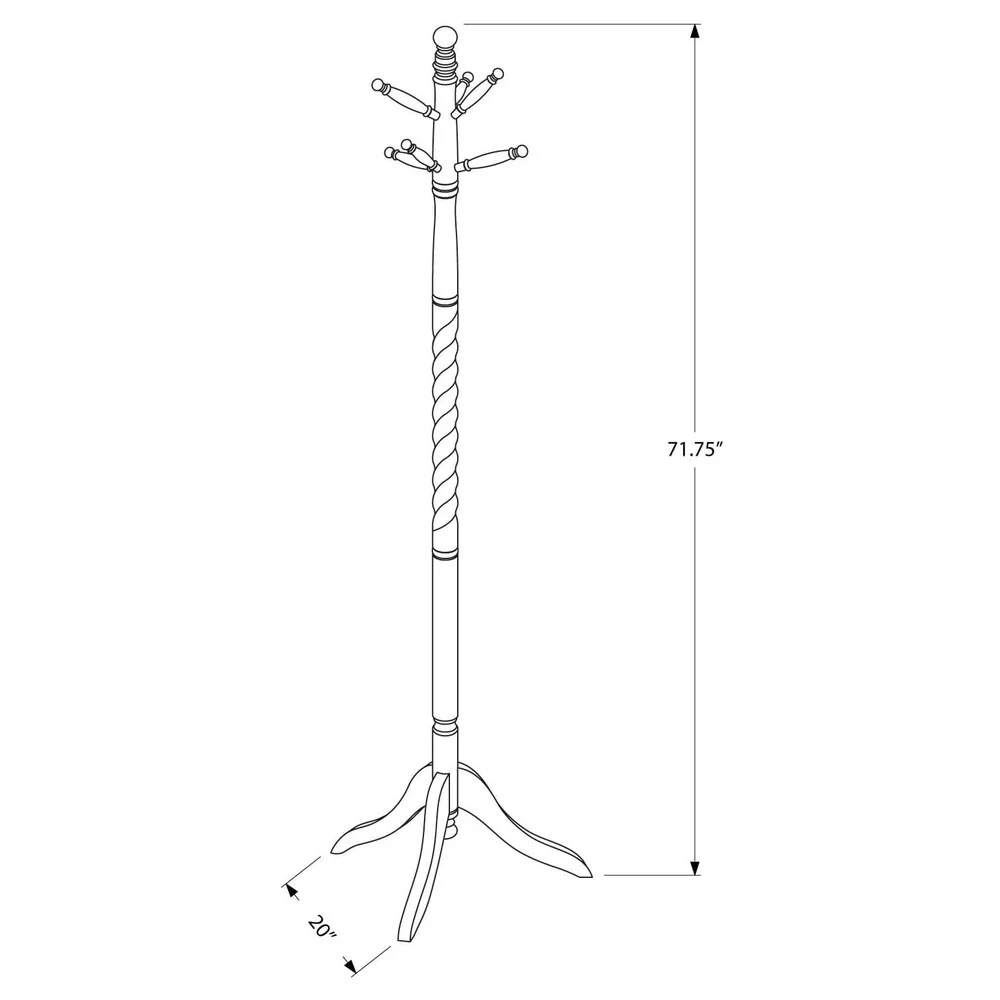 Antique White Traditional Solid Wood Coat Rack