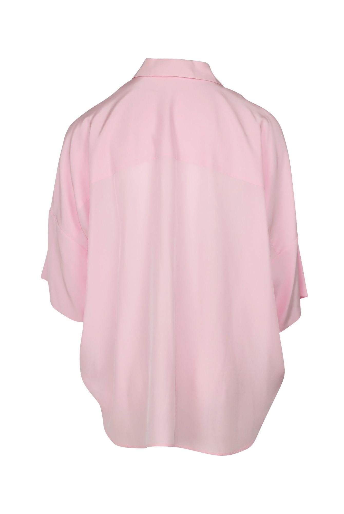 Jil Sander Preloved Crepe Chine Shirt in Pink Silk