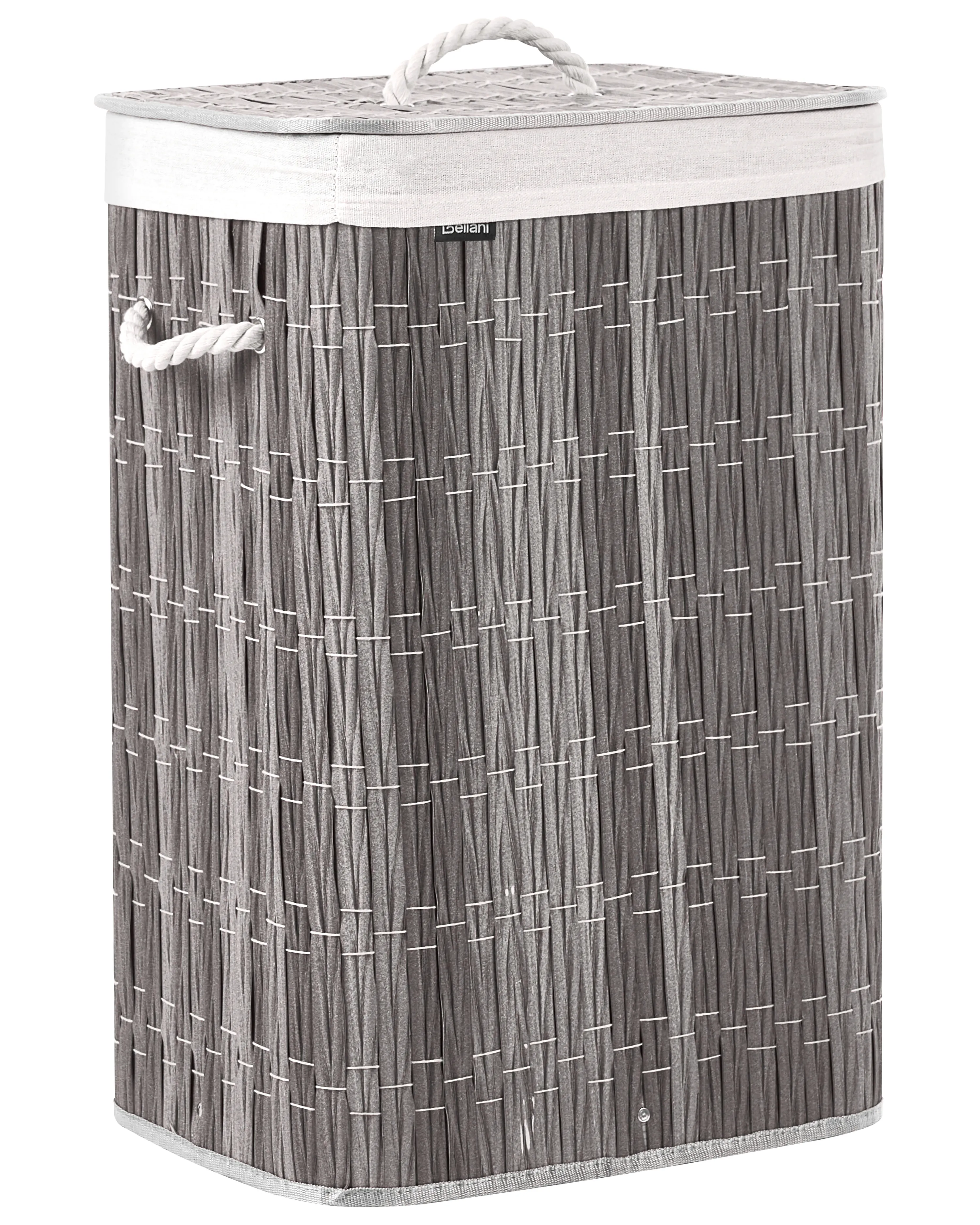 Laundry Basket with Lid TRANCURA Fabric Grey 72 L
