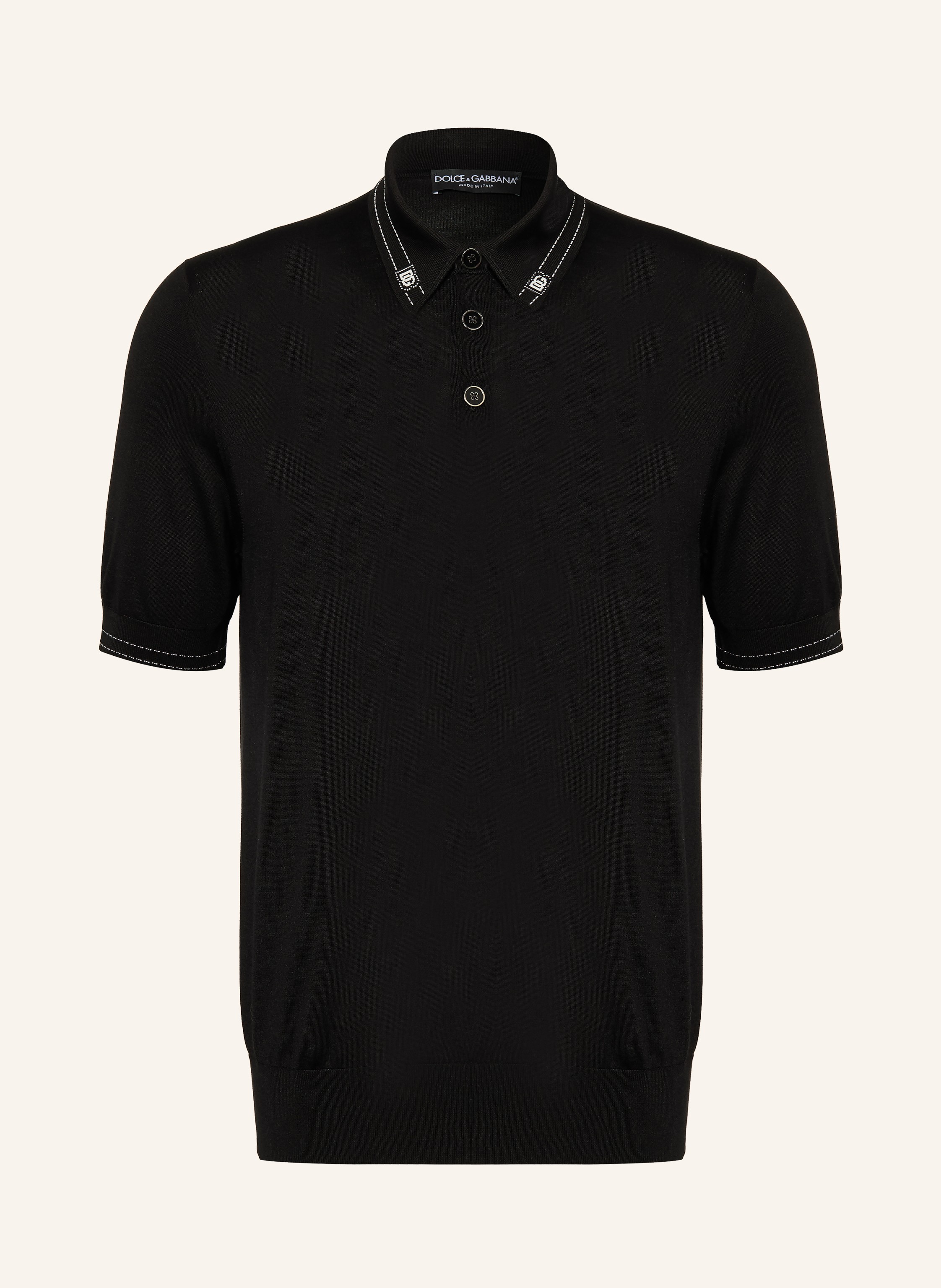 DOLCE & GABBANA Strick-Poloshirt aus Seide