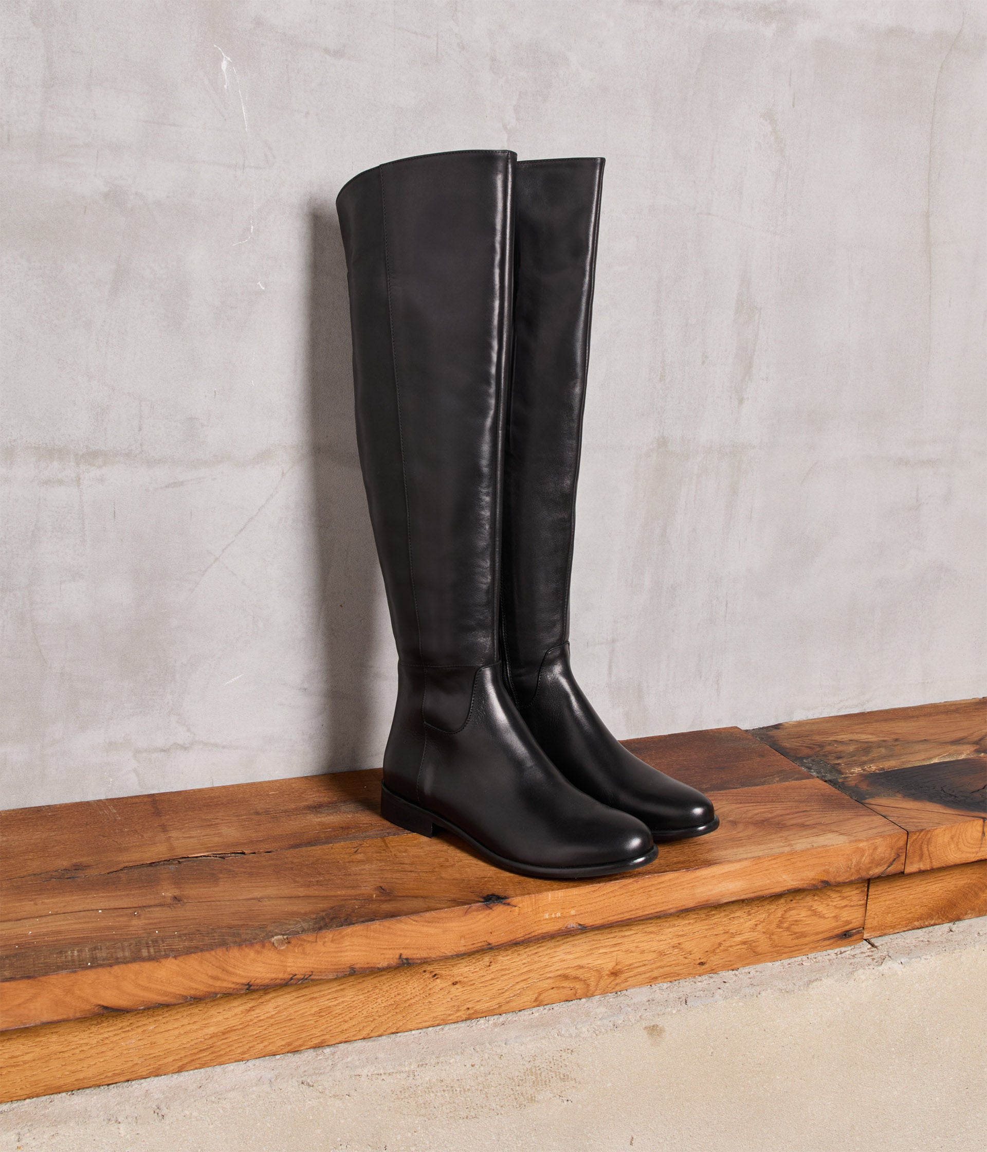 Cuissardes cuir noir Lauren