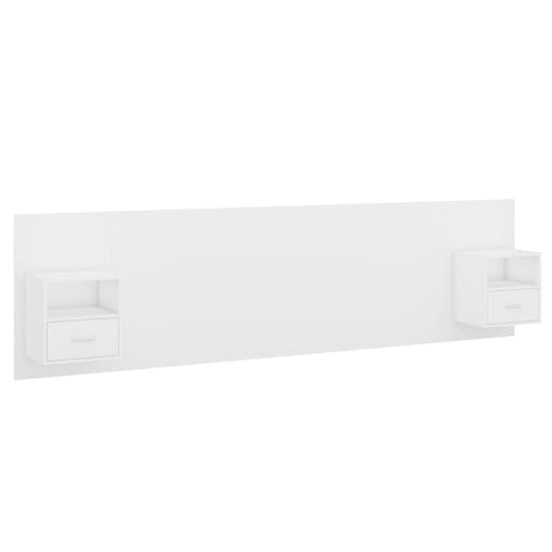 NNEVL Bed Headboard with Cabinets White Engineered Wood