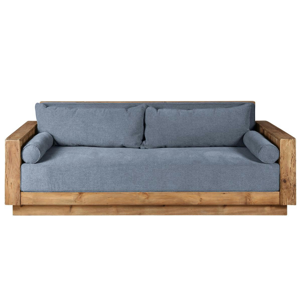 NEBRASKA - Canapé en pin recyclé 3 places gris