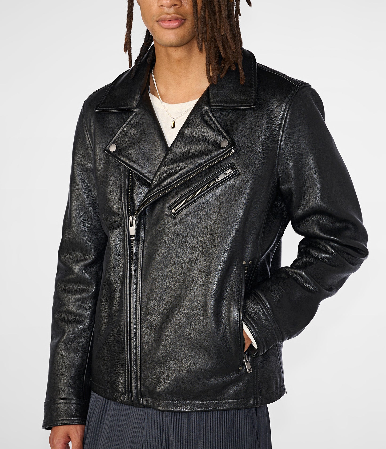 Charlie Leather Moto Jacket