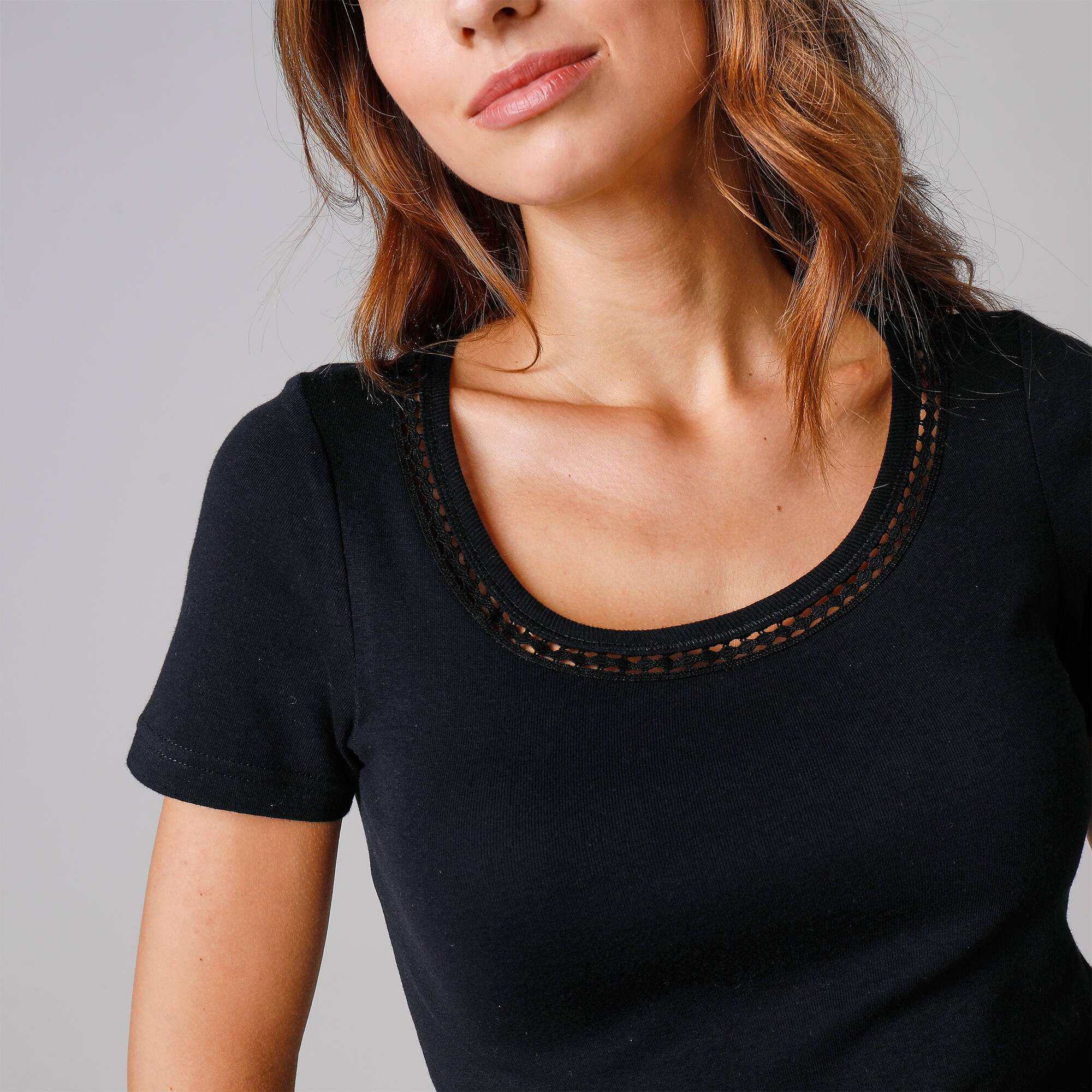T-shirt macramé manches courtes - lot de 2