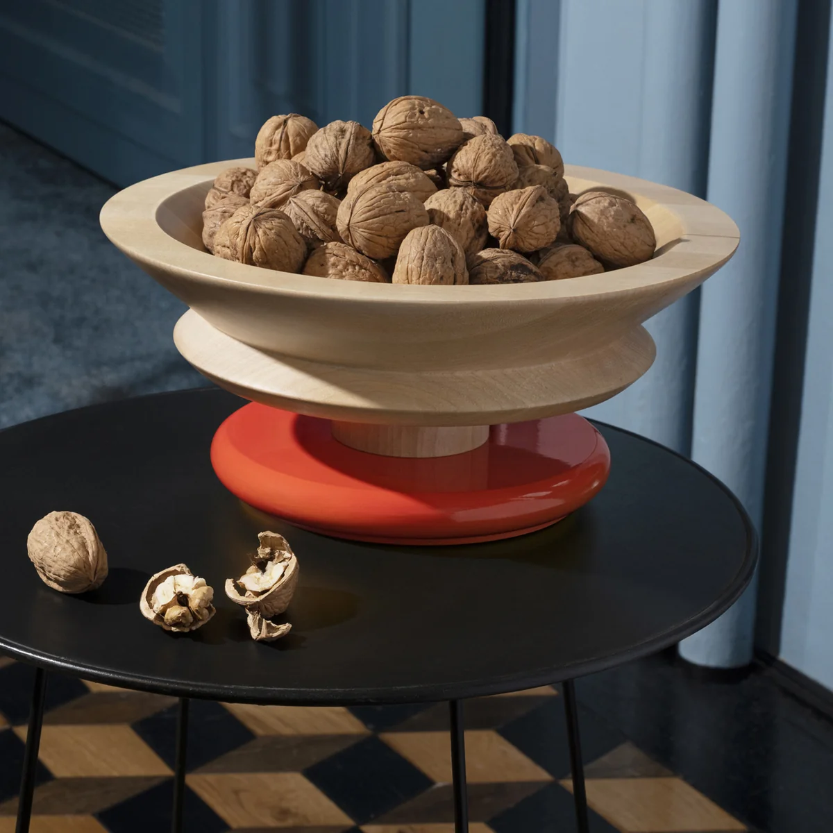 Alessi - Twergi Schale, Ø 30 cm, Lindenholz natur / orange