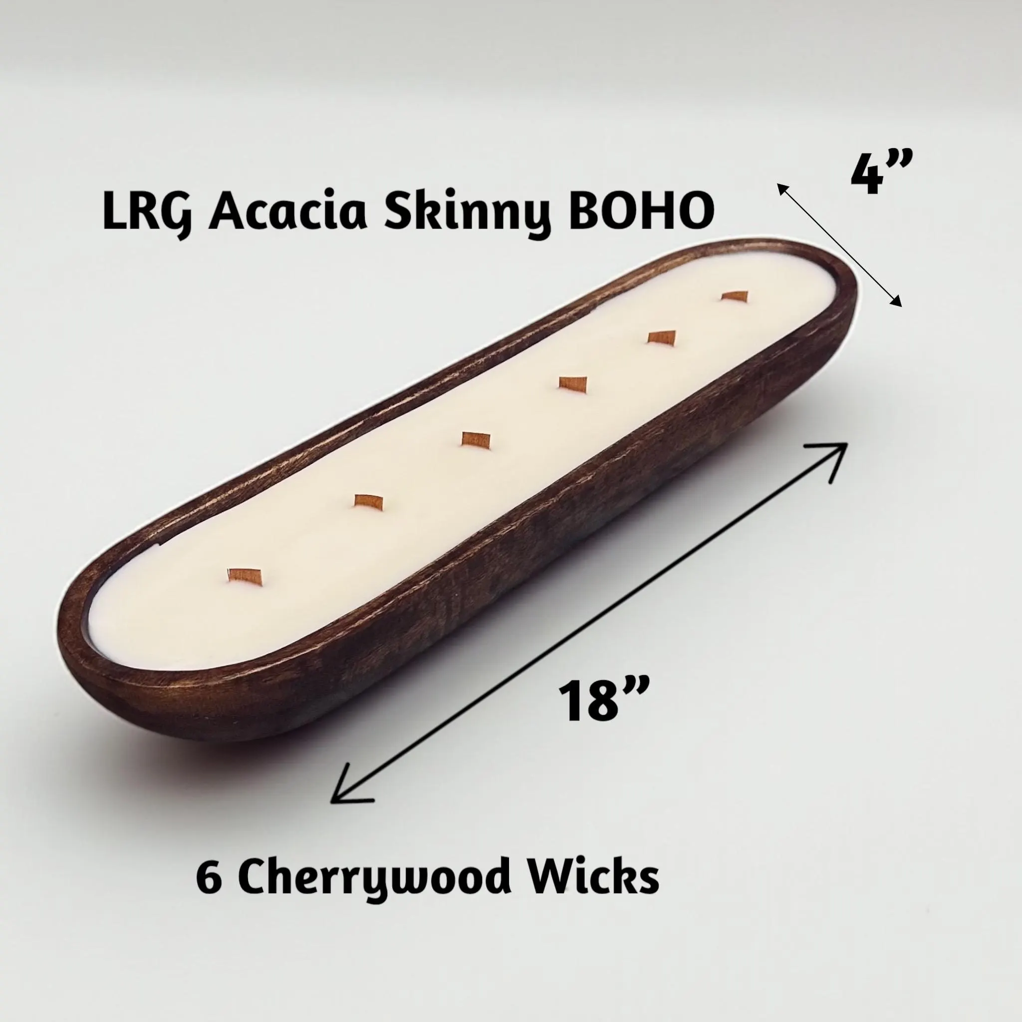 Boho Acacia Wood Bowl Candle | Cotton or CherryWood Wicks | Highly Fragrant | Great Choice of Premium Fragrances!