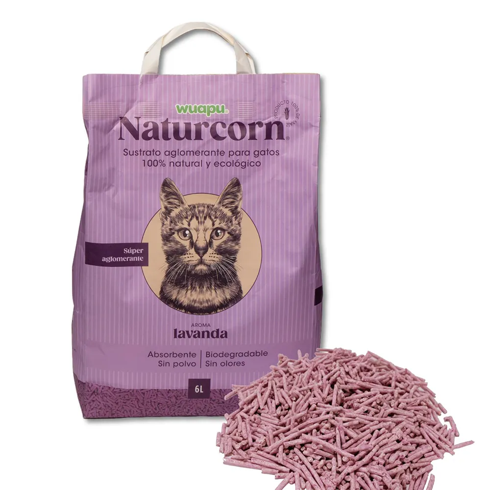 Wuapu Naturcorn Lavanda 6L cat litter 6 units