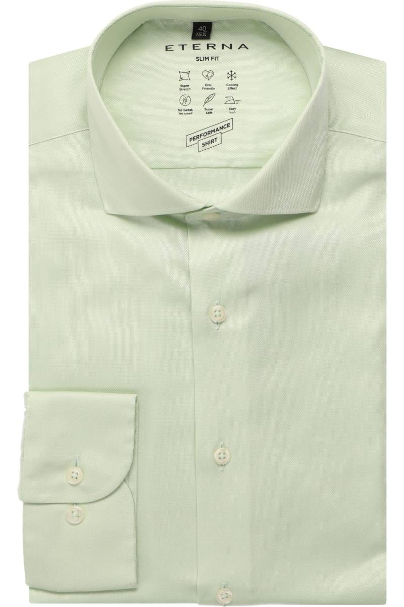 ETERNA Performance Slim Fit Tencel Hemd hellgrün, Strukturiert