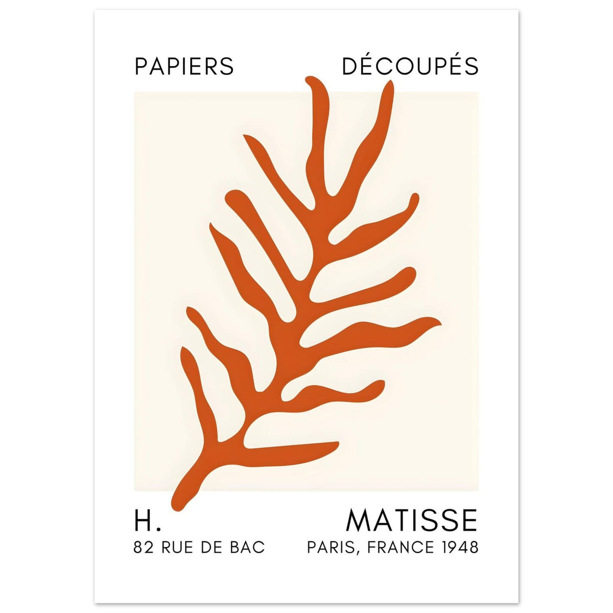 Artfulprints Poster Matisse – Ocean flora orange  - 50x70 cm - Oranje