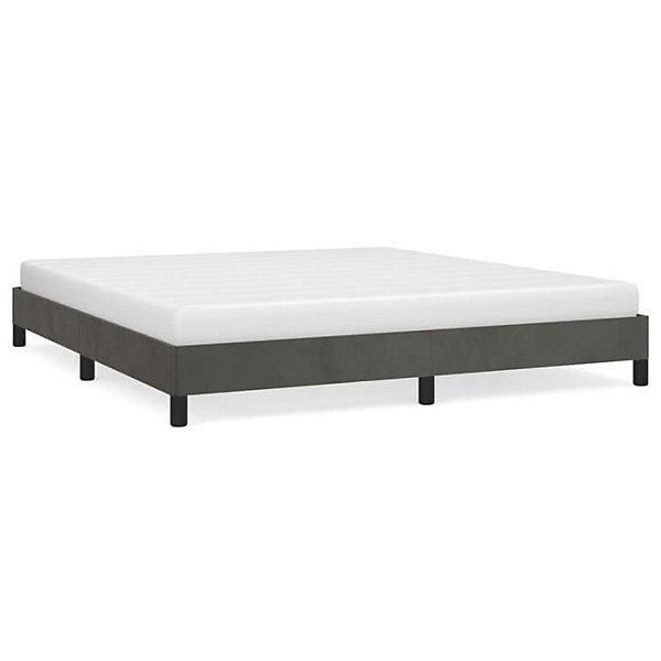 346989 vidaXL Cadre de lit Gris foncé 180 x 200 cm Velours