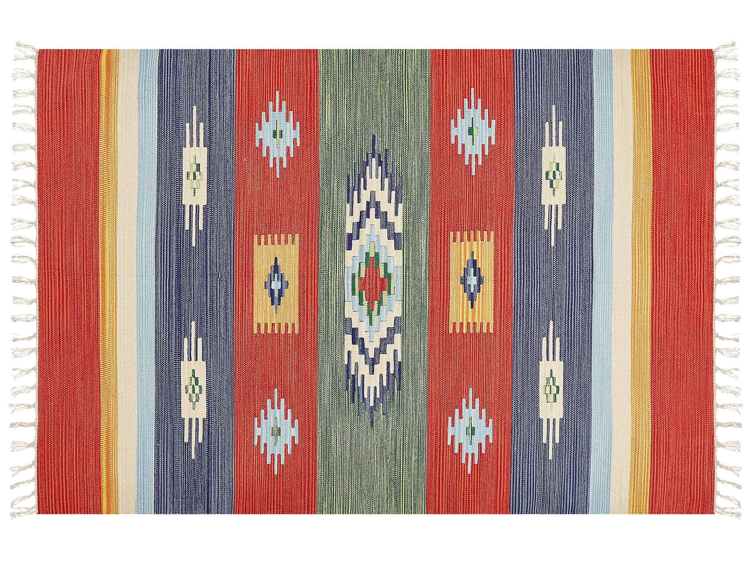 Dywan bawełniany kilim 140 x 200 cm wielokolorowy
