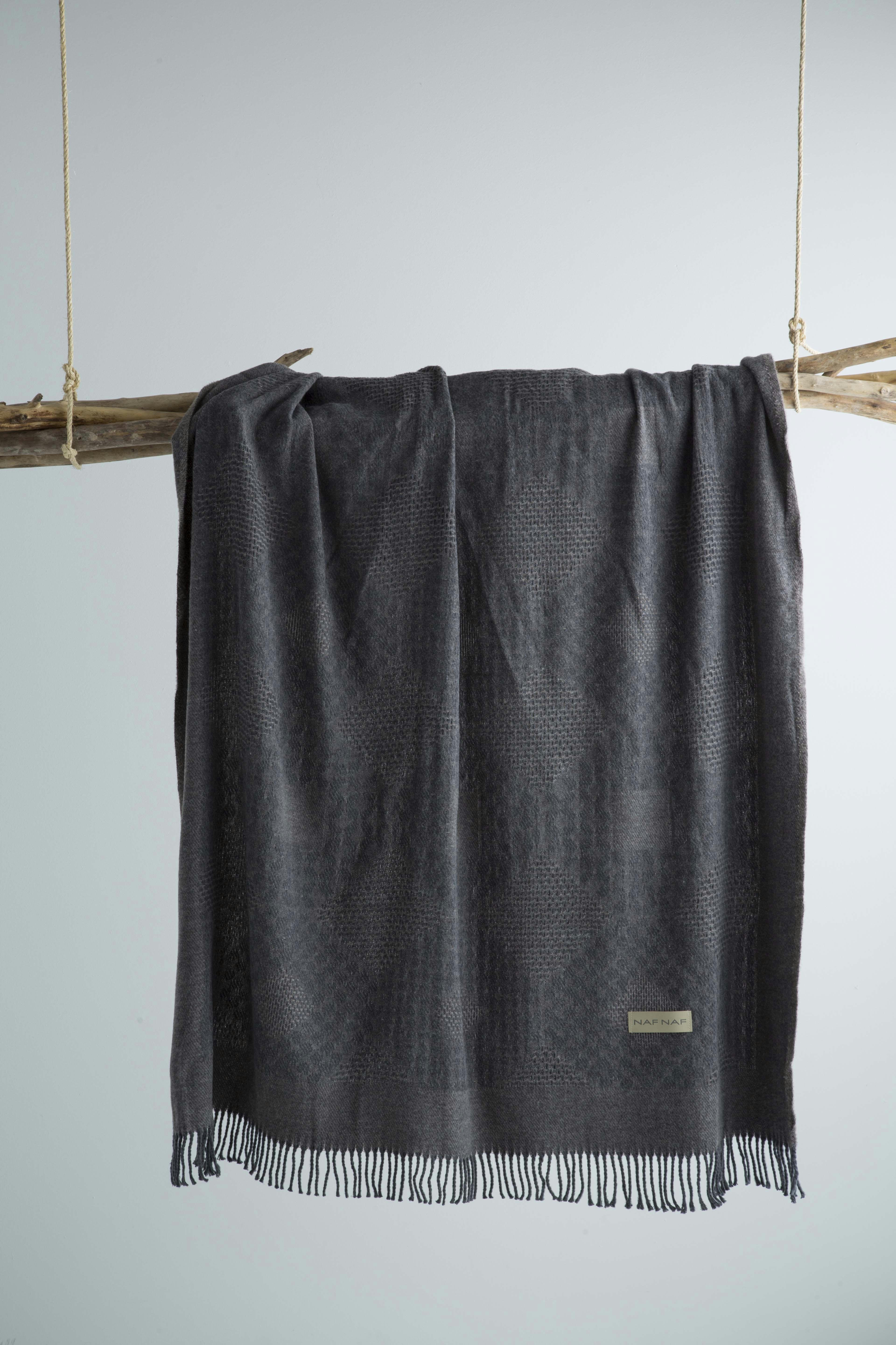 ARLETH - Plaid en coton vison 130x170