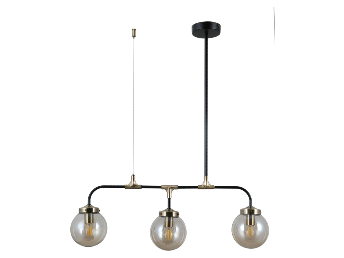 Lampa wisząca Valpena 3-punktowa szklana brązowa