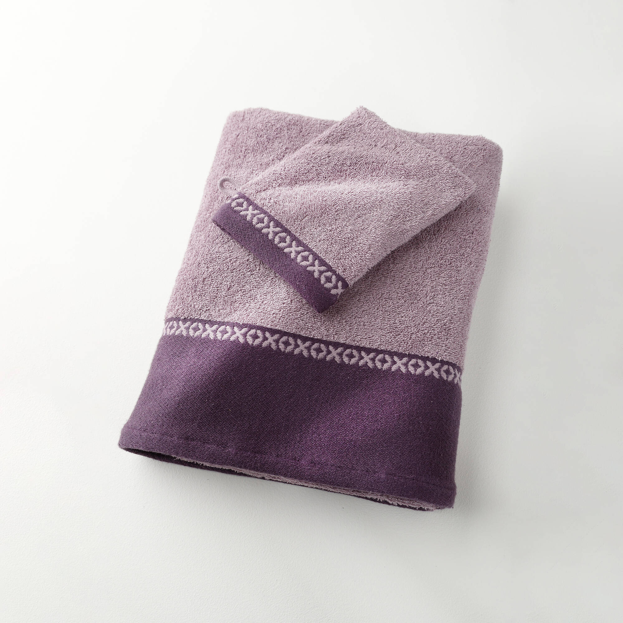 Collection serviettes de bain 420 gr/m² liteau tissé fantaisie