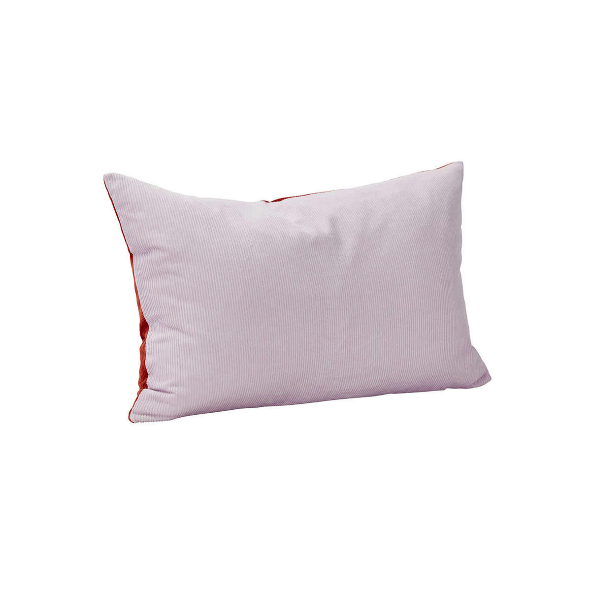 DUO - Coussin côtelé violet et rouge 60x40cm
