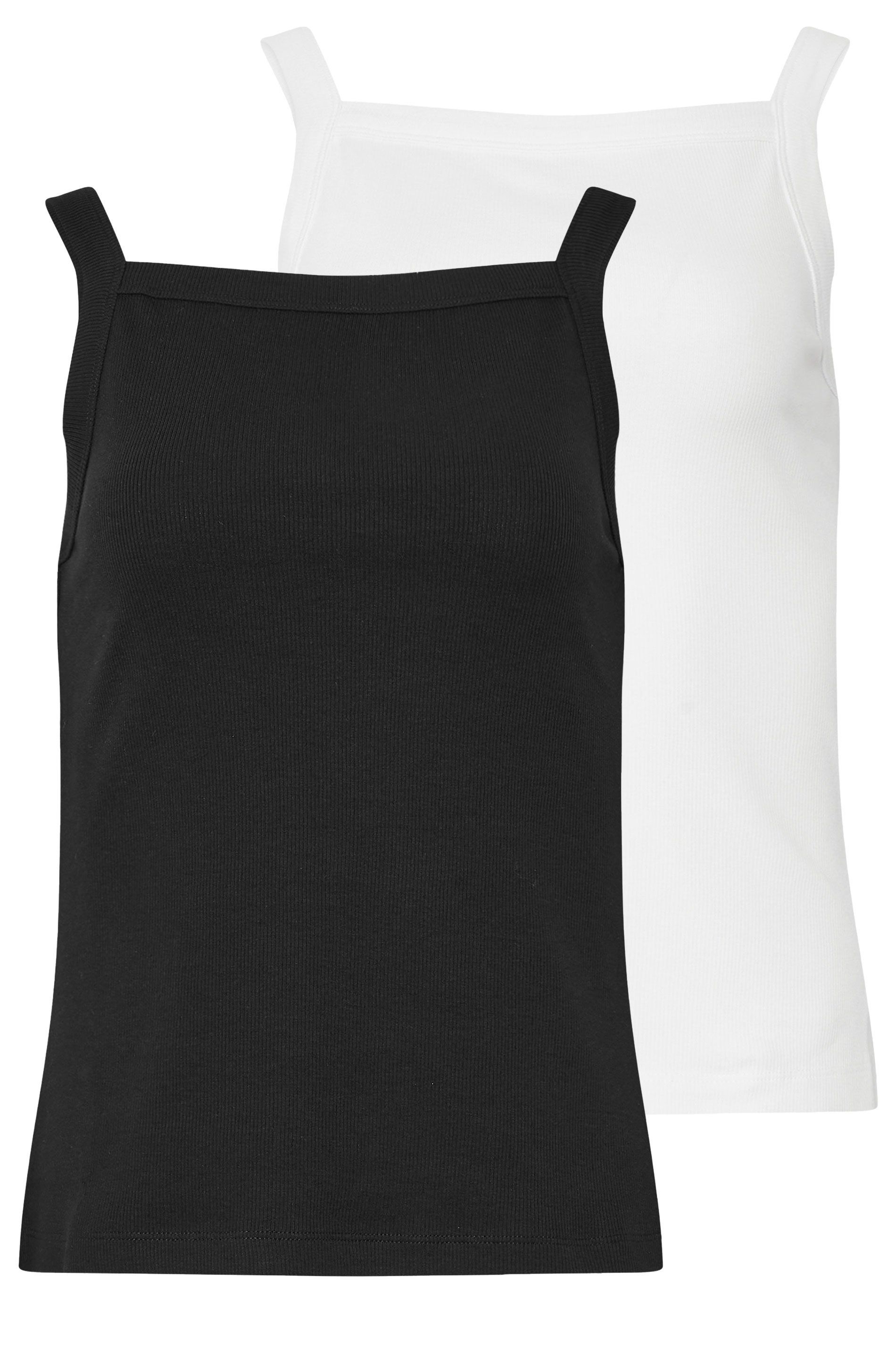 Long Tall Sally Tall 2 Pack Square Neck Cami Vest Tops