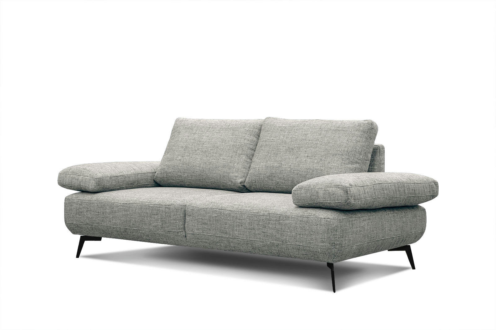 MELLO - Canapé droit 3 places tissu gris clair