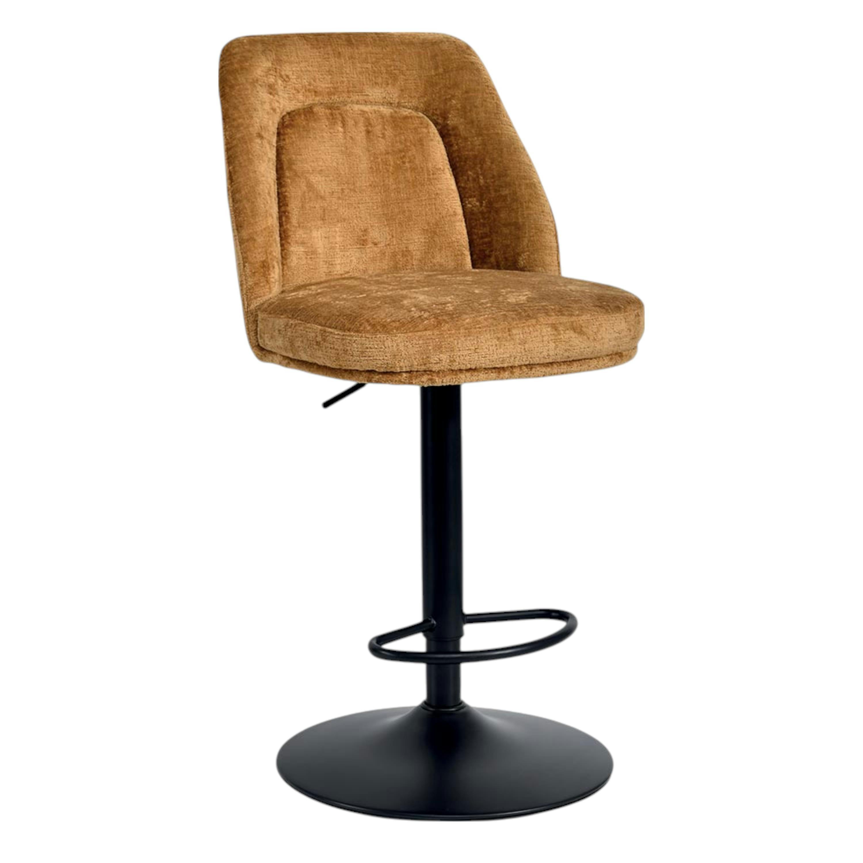 Tabouret bar réglable moutarde avec dossier (lot de 2) IENA