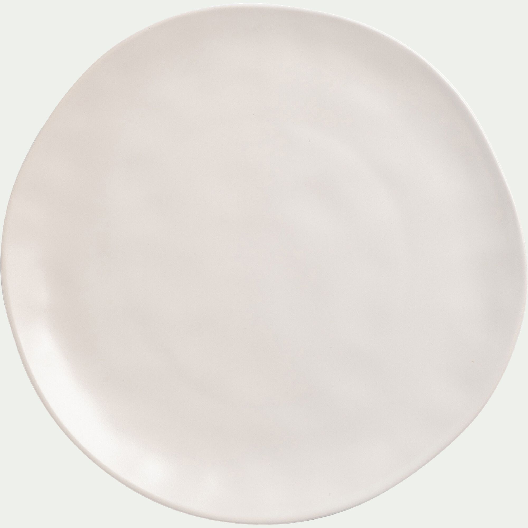 MELIHA - Assiette plate ondulée en faïence D26cm - blanc ventoux