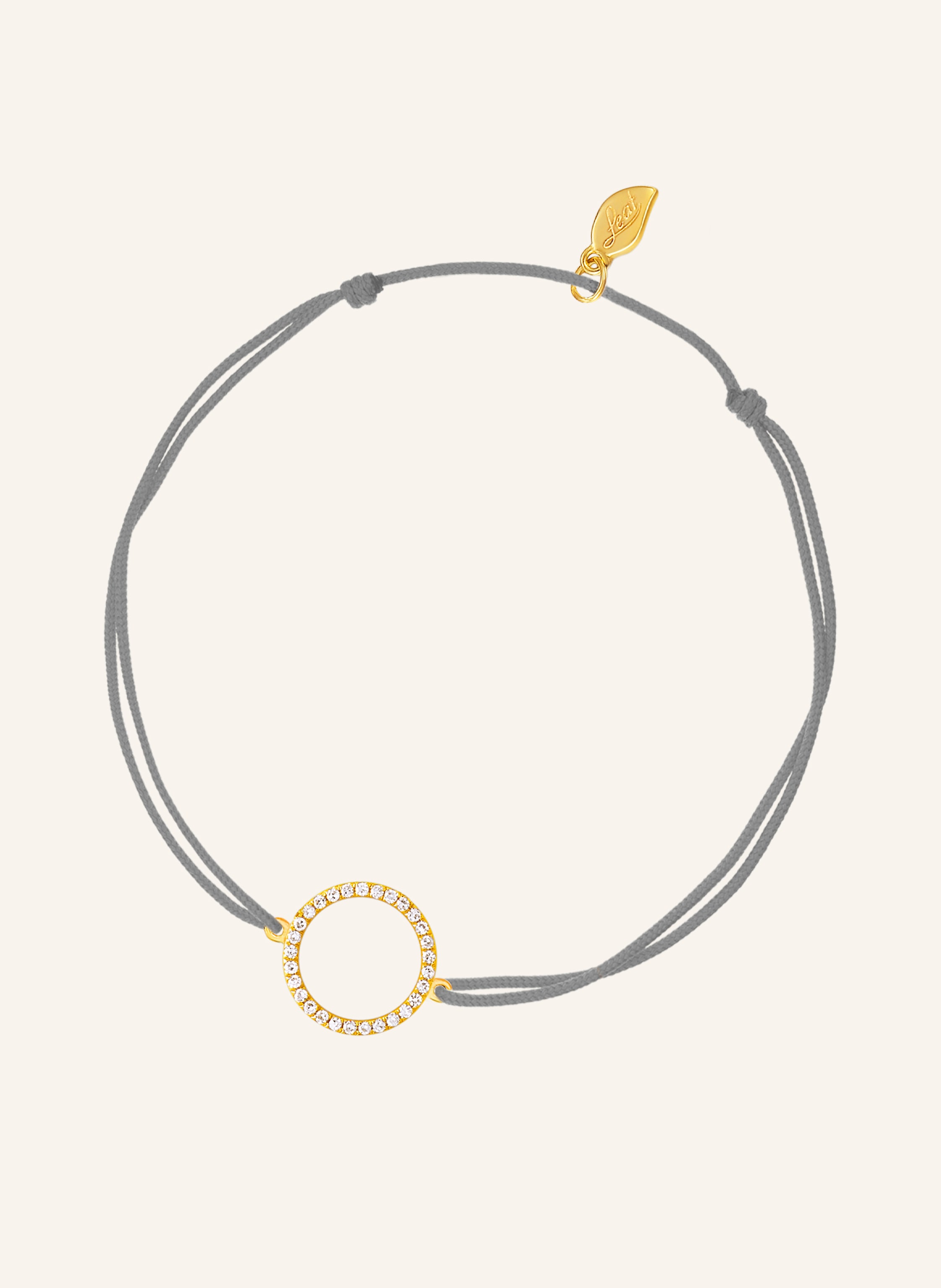 Leaf Freundschaftsarmband CIRCLE aus 18 Karat Gelbgold mit Diamanten