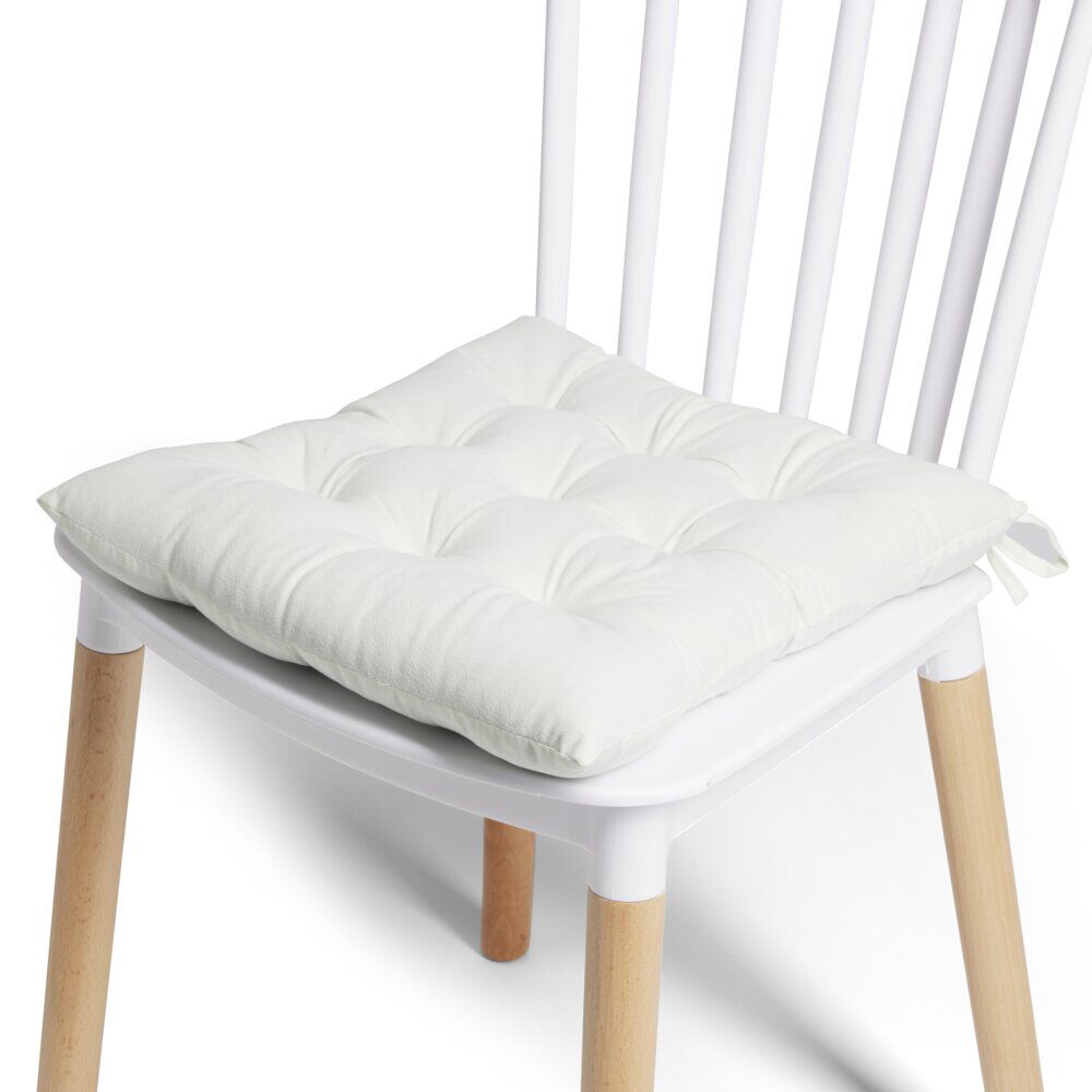 Galette de chaise carrée beige 38x38cm