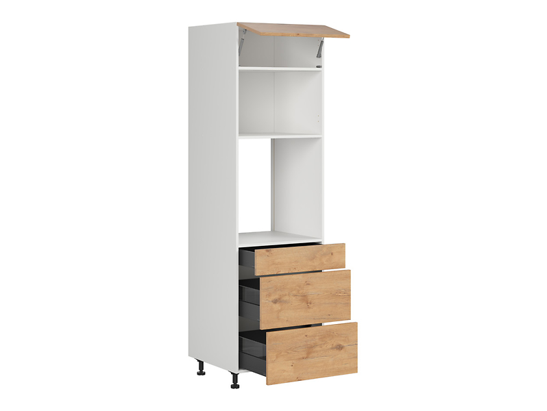 Szafka pod zabudowę piekarnika Hamper 60 cm z szufladami dąb lancelot