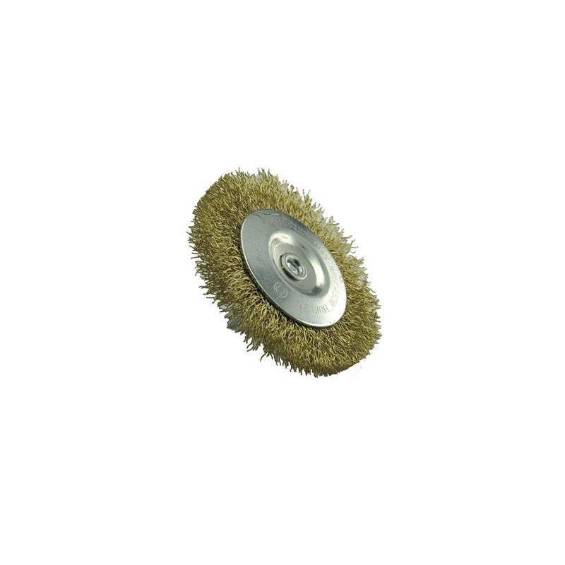 Brosse circulaire avec fil en acier laitonné ondulé ø 75 x 12 mm