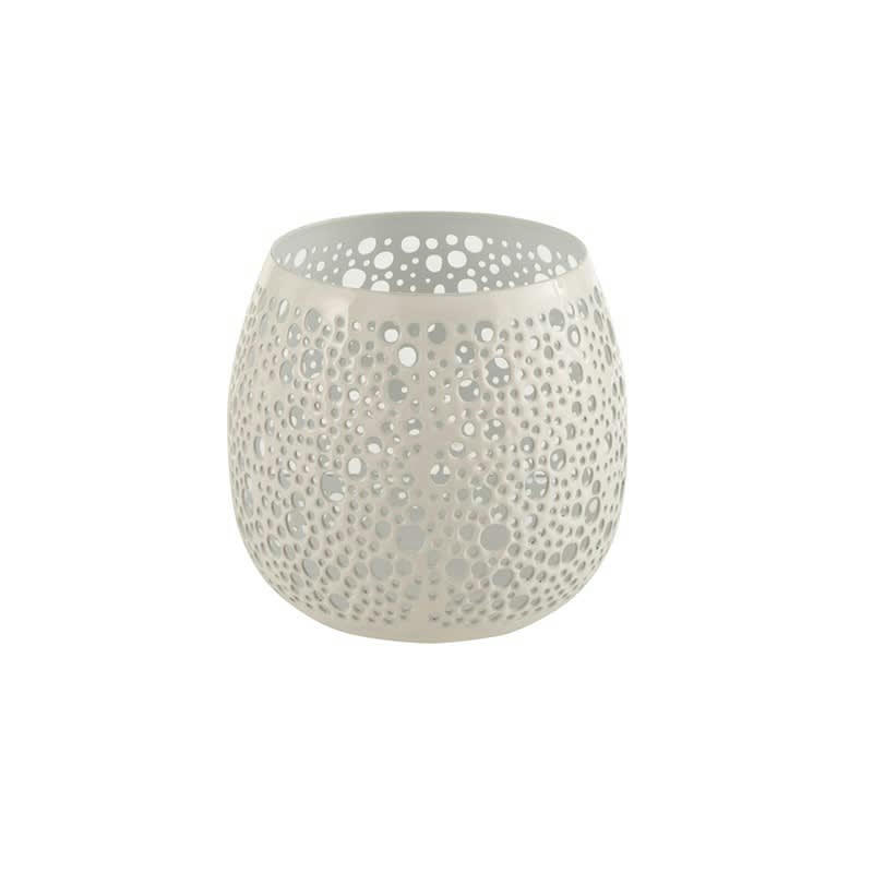 PERFORÉ - Photophore métal laqué blanc H12cm