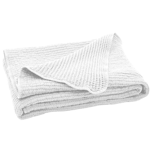 Dessus de lit réversible 270x250 cm JAIPUR en coton blanc