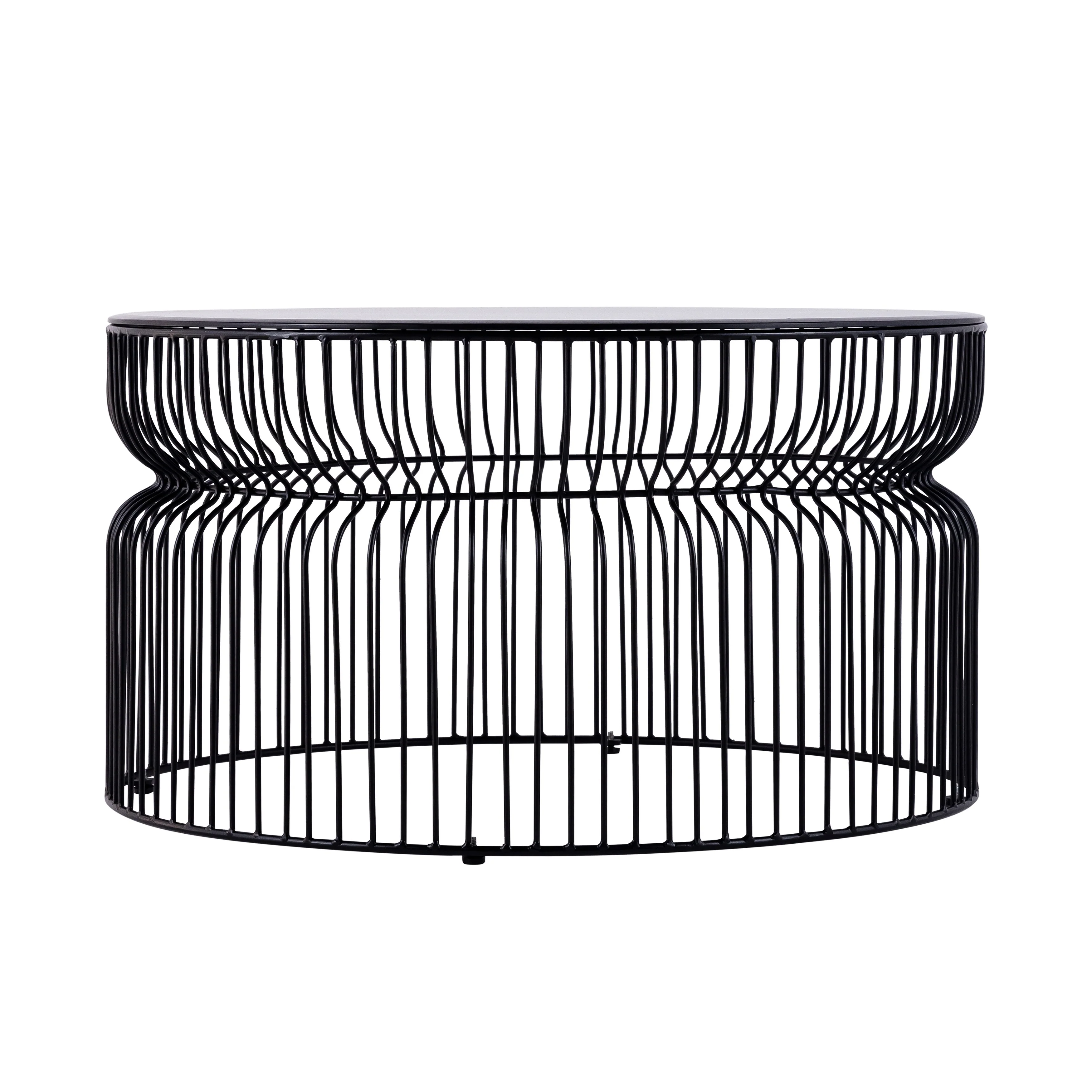 Modern Contemporary Metal Nested Base And Tinted Tempered Glass Top Material Coffee Table, Round Table