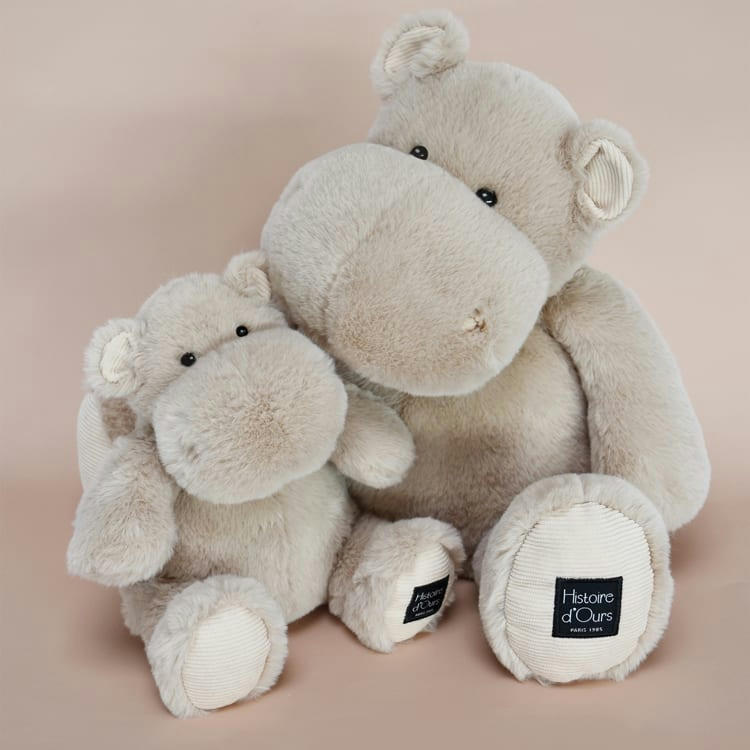 - Peluche hippopotame beige sable Hip'Cool (25 cm)