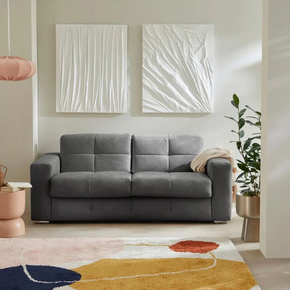 Calicosy - CAMERON Slaapbank - Beige - 102x207x84 cm