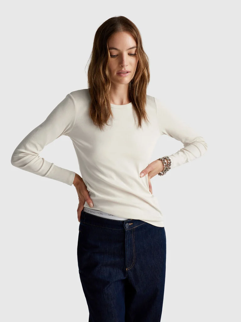 Long sleeve 100% cotton t-shirt