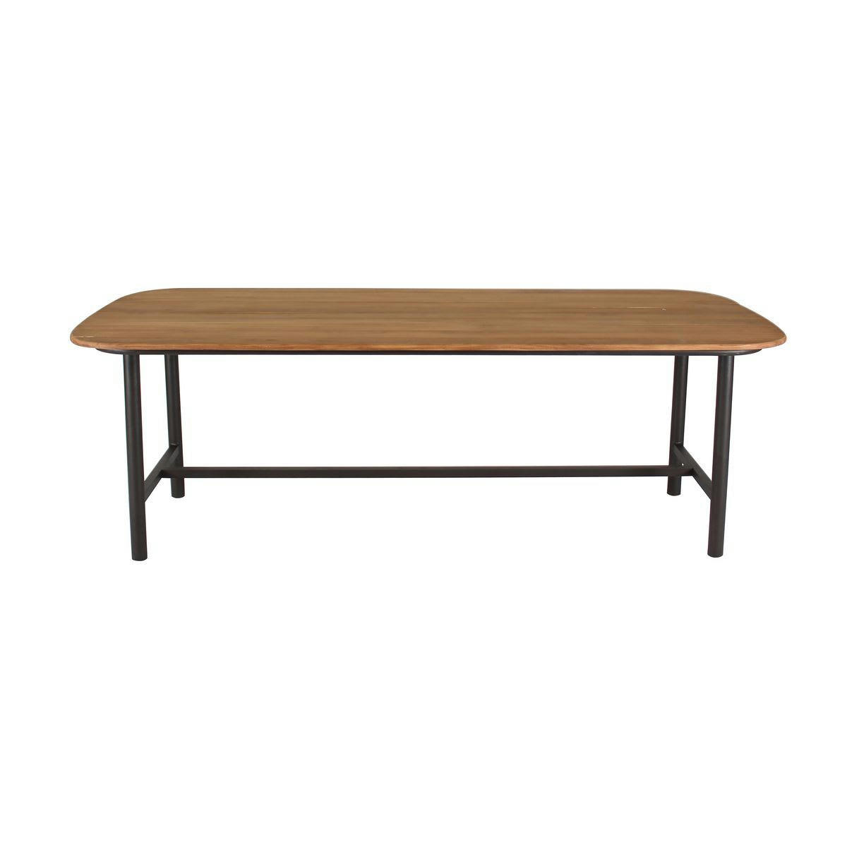 BACALAR - Table à manger extérieur en teck et pieds en aluminium