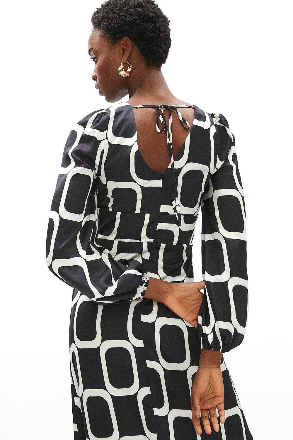 Coast Printed Satin V Neck Maxi Dress