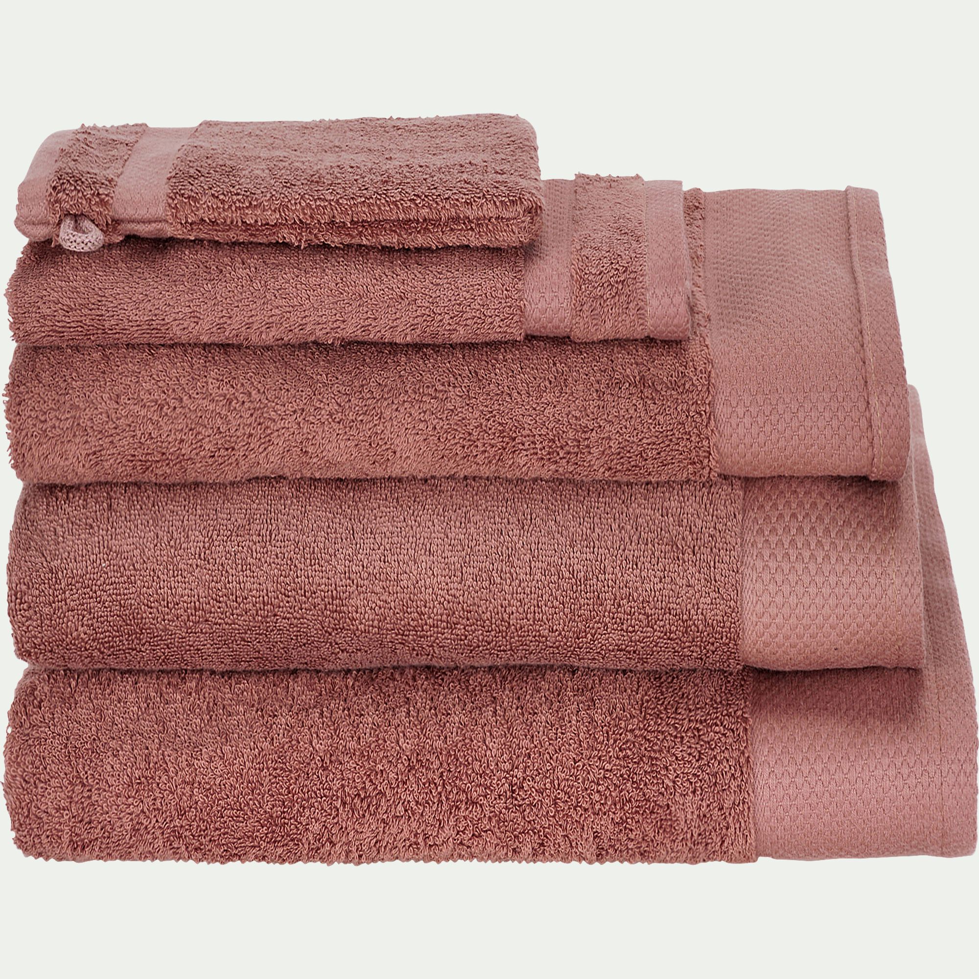 AZUR - Linge de toilette en coton peigné- brun rhassoul