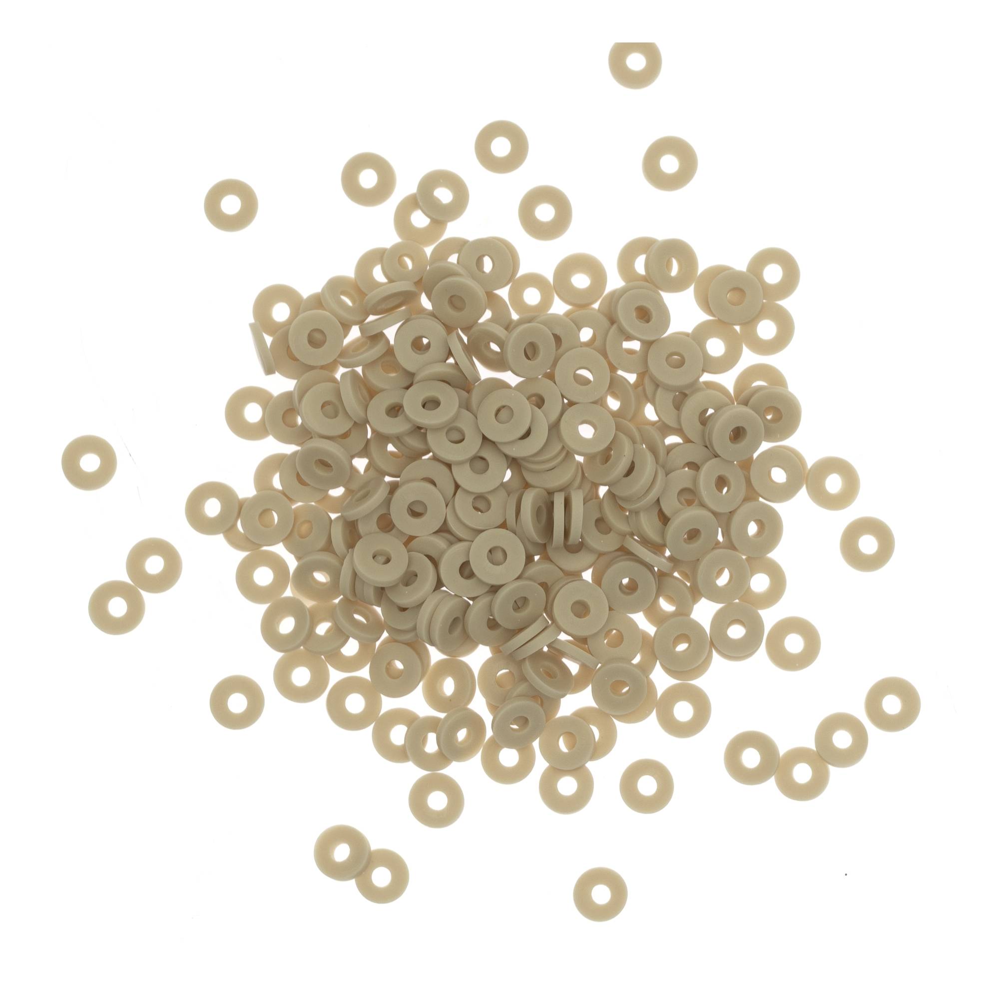 Beige Clay Beads 6mm 12g