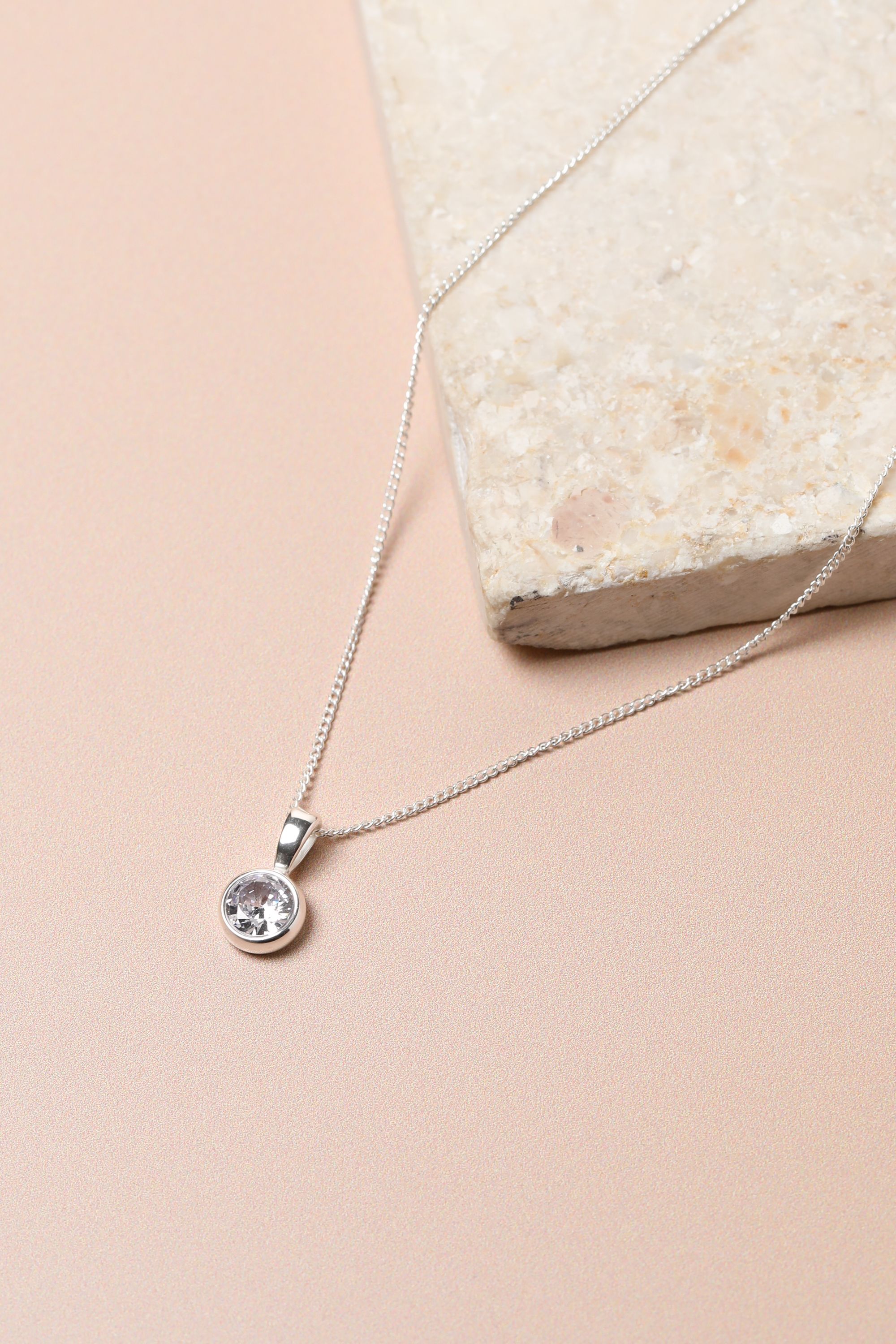 Jon Richard Sterling Silver Plated Waterproof Bezel Pendant