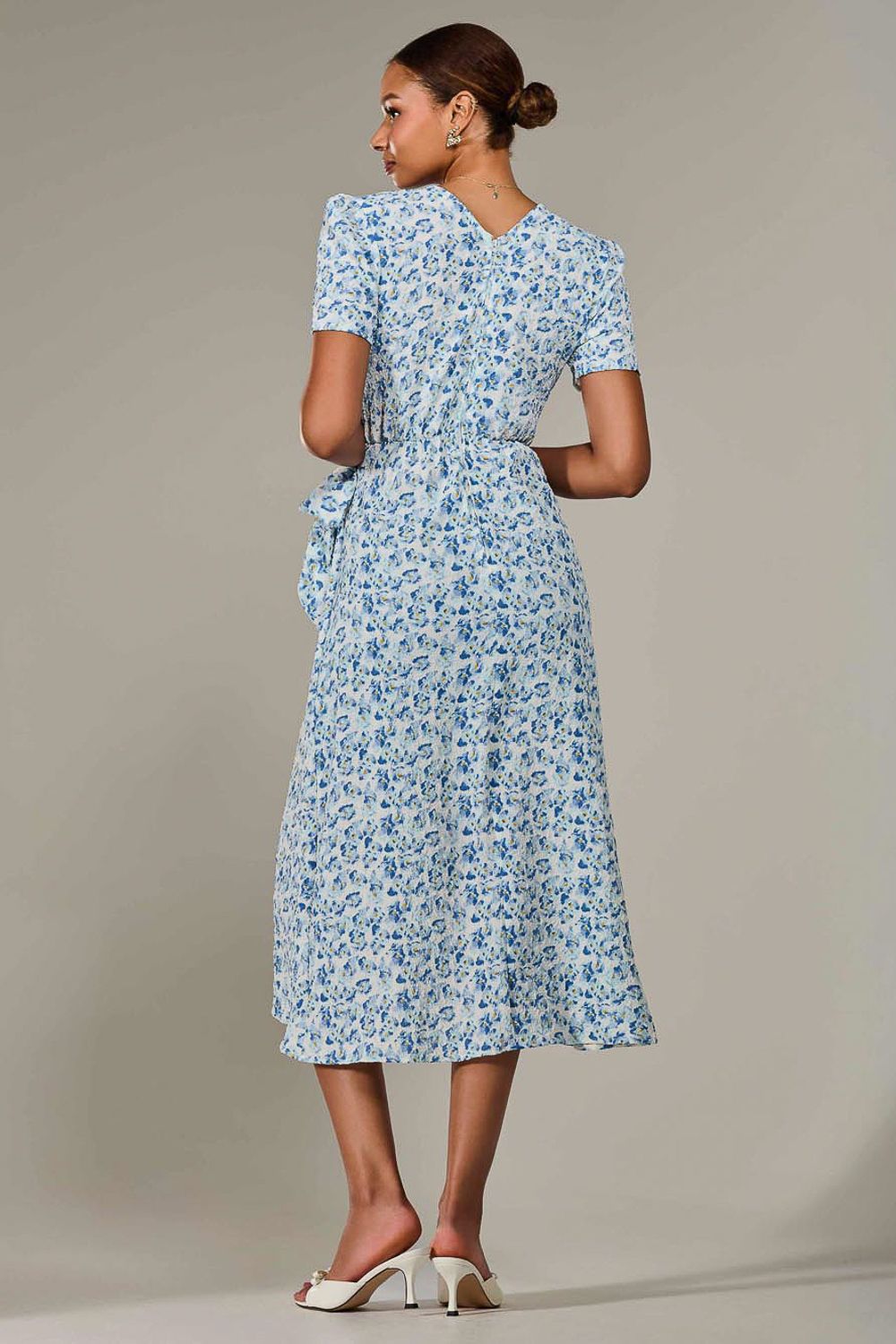 Jolie Moi Faux Wrap Midaxi Dress