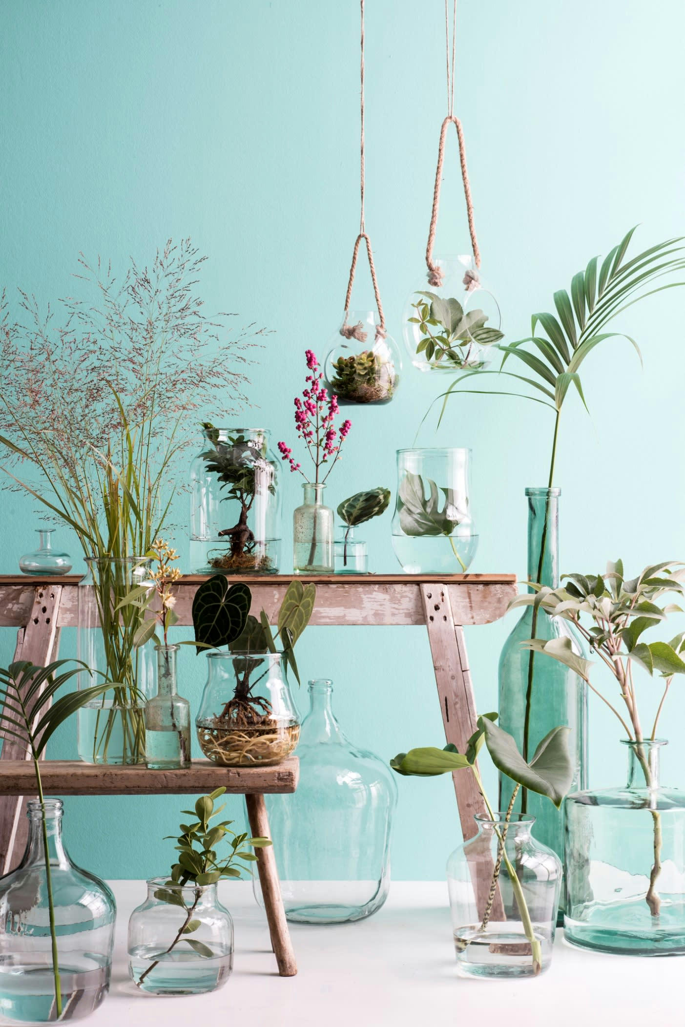 RIOJA - Vase bouteille en verre recyclé vert H100