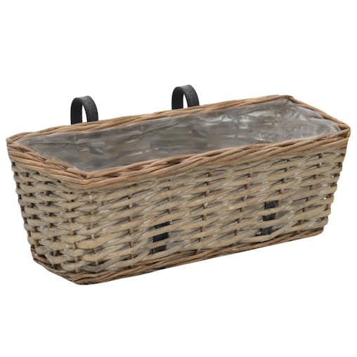 NNEVL Balcony Planter 2 pcs Wicker with PE Lining 40 cm