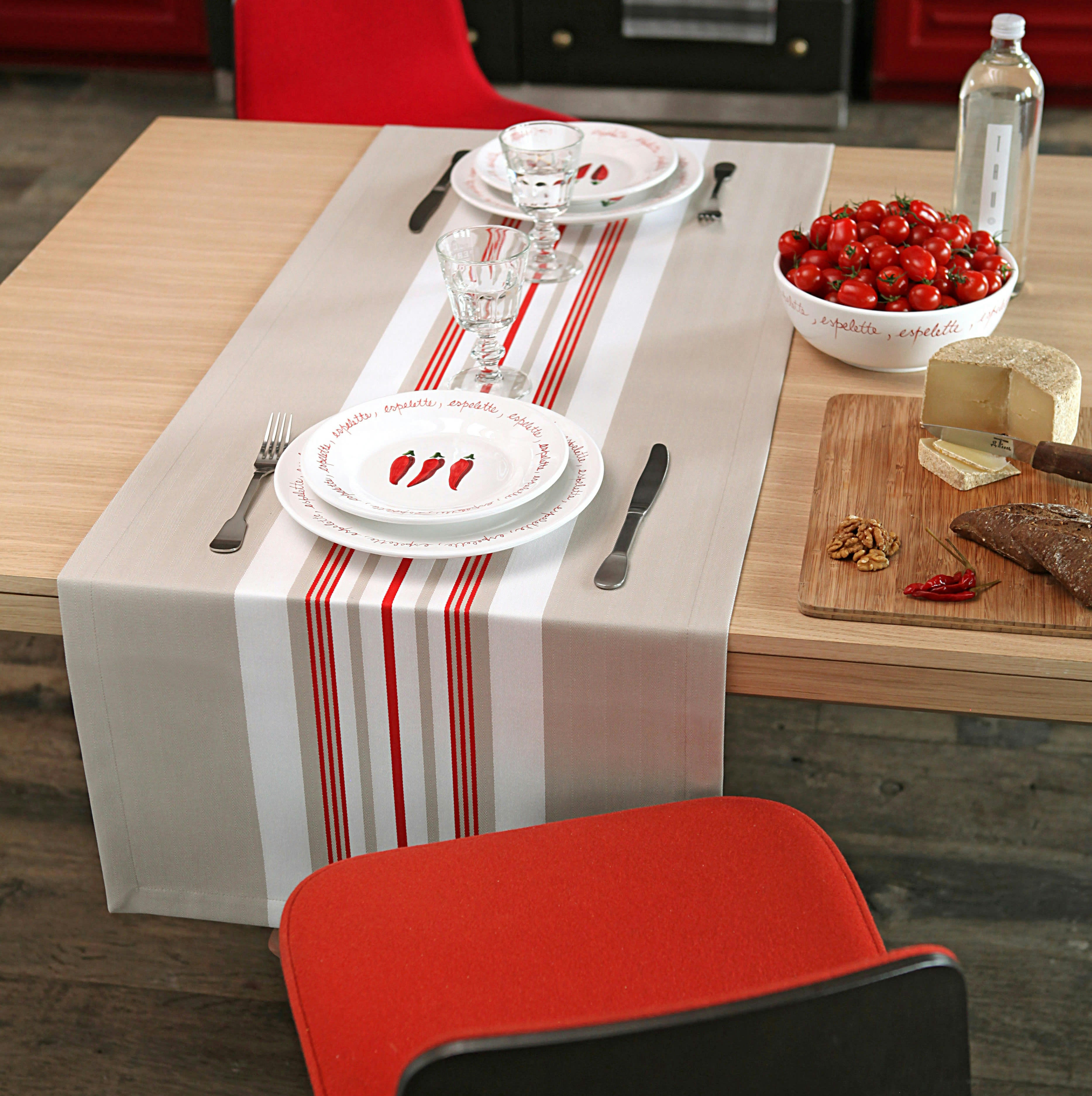 DONIBANE - Chemin de table rouge 50x155