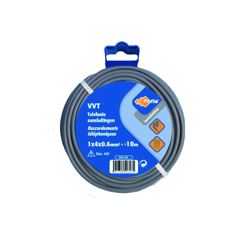 Câble VVT 4 x 0,6 mm² gris 10 m PROFILE