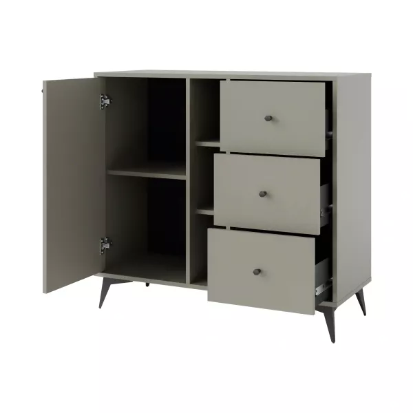 Komoda z szufladami do salonu Sakai 1 1F 3S T824 Eukaliptus