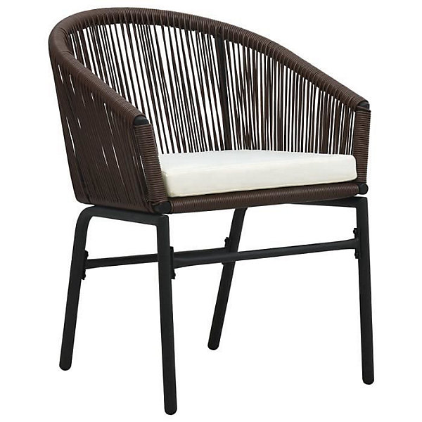 Ensemble de salon de jardin - VIDAXL - 3 pièces - Résistant aux intempéries - Marron - Confortable avec coussins