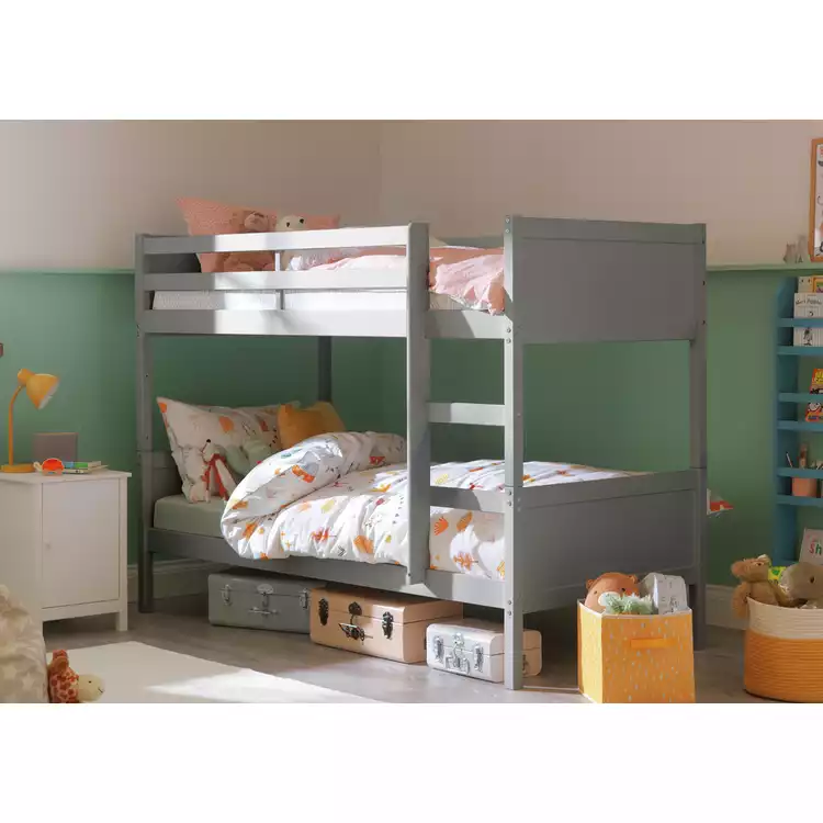 Habitat Detachable Bunk Bed and 2 Kids Mattresses - Grey