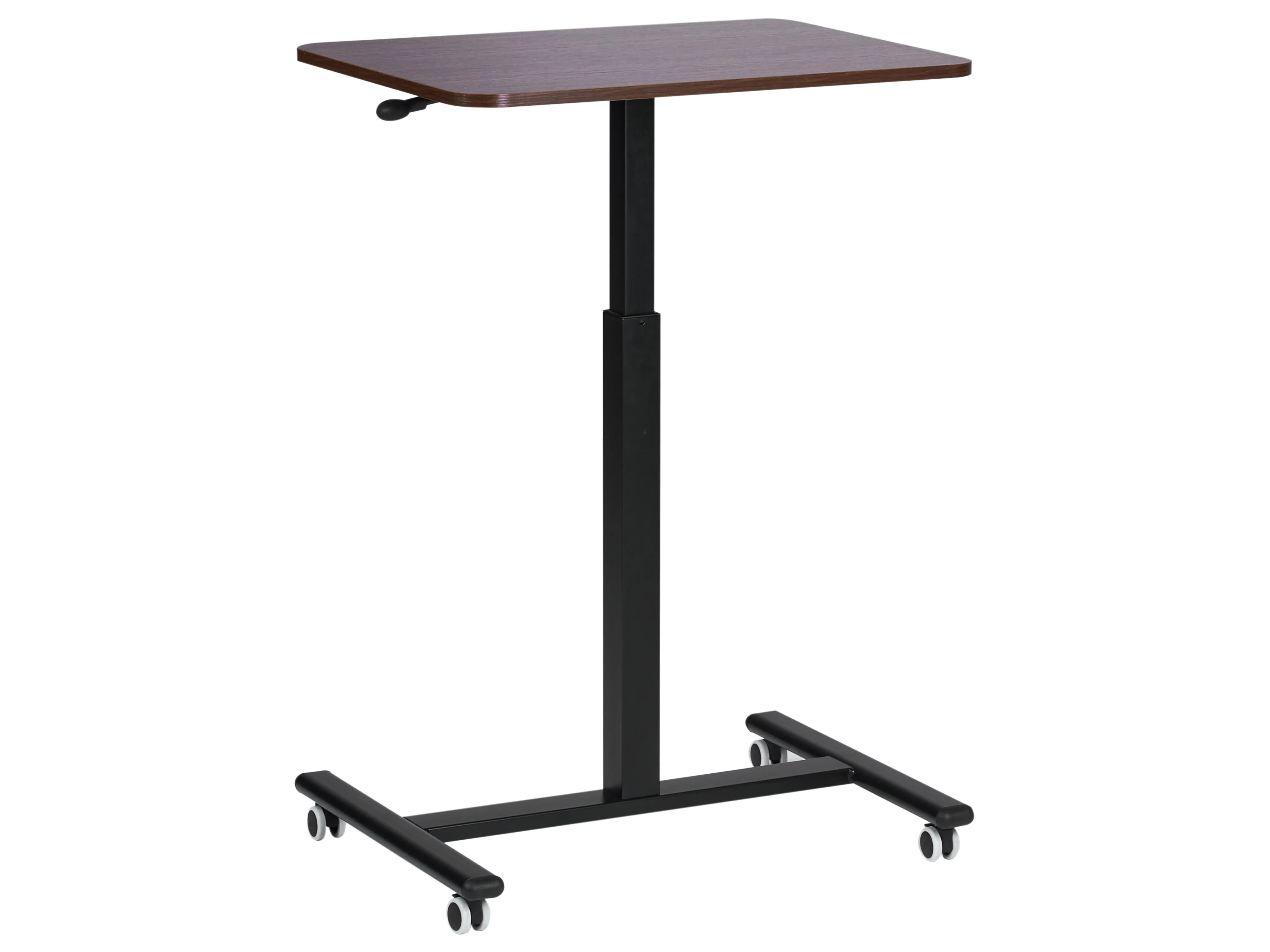 Manual Adjustable Laptop Stand ACADEMIA Dark Brown 65 cm 48 cm with Wheels
