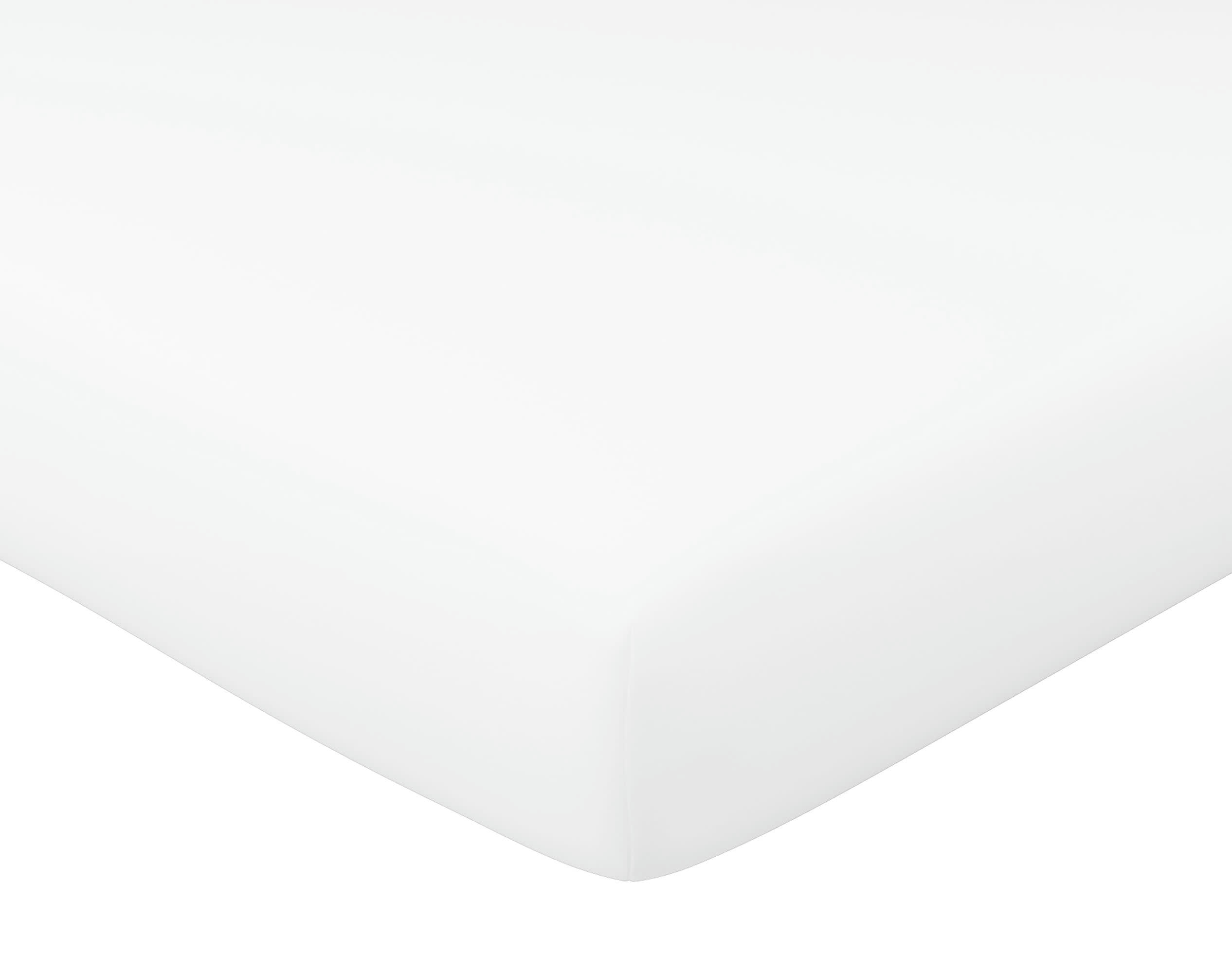 SATIN - Drap-housse 160x200 blanc en satin de coton