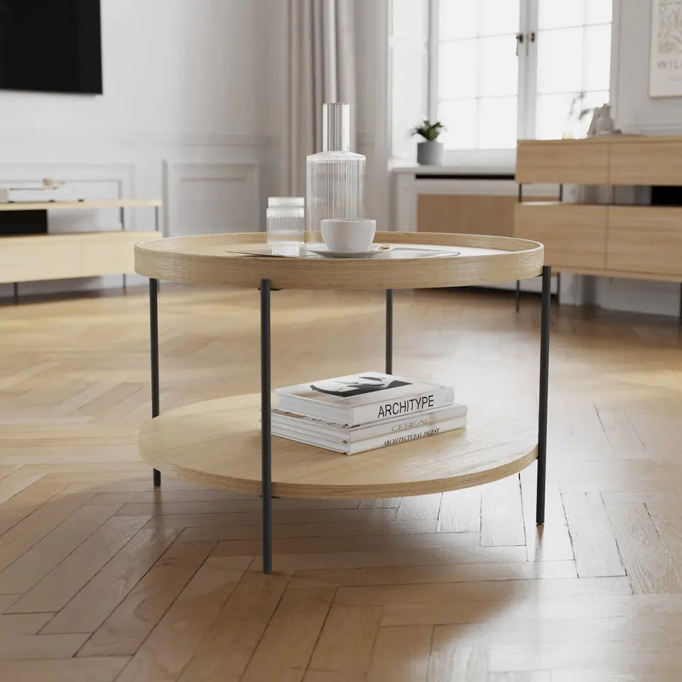 Salontafel PUFFIN 84 cm natuurlijk eiken